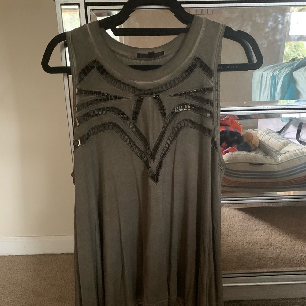Cut out, open back tank top